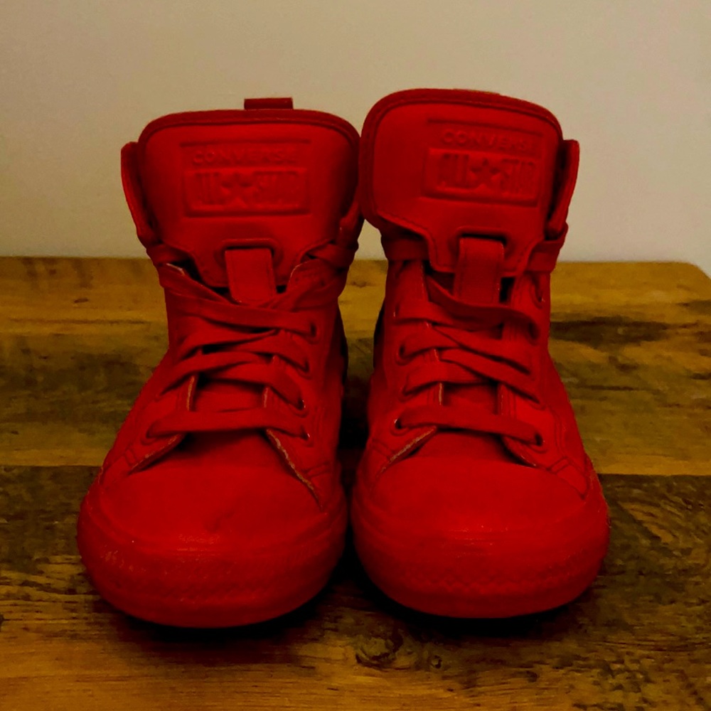 Bright Red Converse All Star High-tops 1